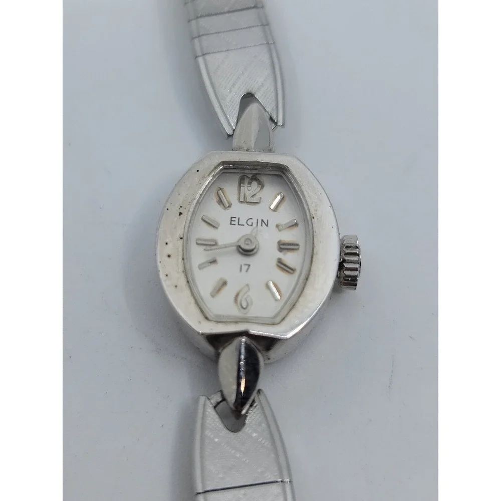 Vintage Elgin 17 Jewel Ladies Mechanical Wrist Watch Working Condition Original